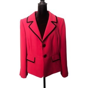 Tahari Hot Pink Blazer with Black Detail- Petite